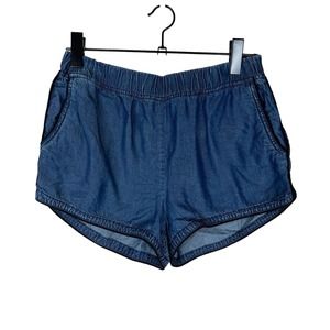 BlankNYC Women's‎ Dolphin Shorts Size 28 Bangover Blue Denim Chambray High Rise